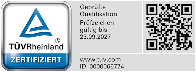 TÜV Zertifizierung Personal Trainer David Bachmeier Logo bis 2027.