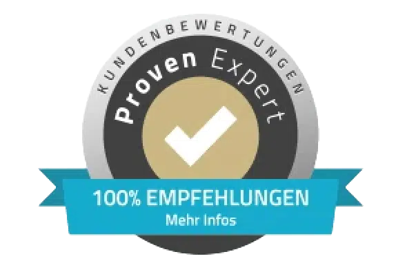David Bachmeier besitzt das Siegel von Proven Expert für 100% Empfehlung.