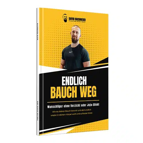 Cover des Buches "Endlich Bauch weg" mit weißem Hintergrund.