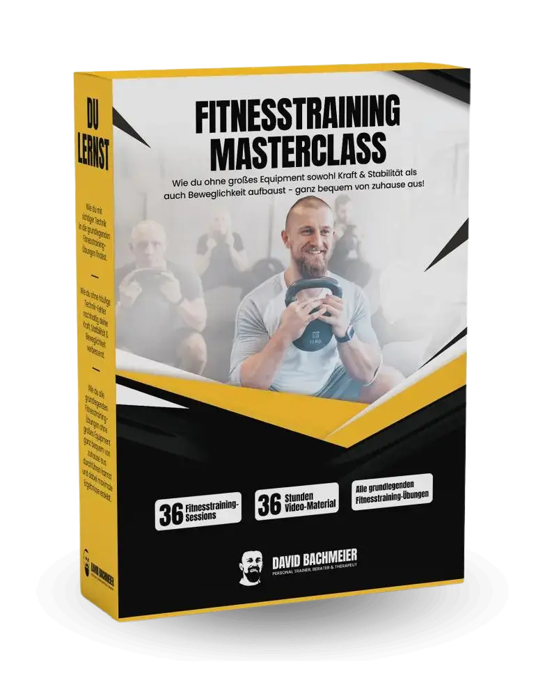 Mockup Fitnesstraining Masterclass von David Bachmeier.