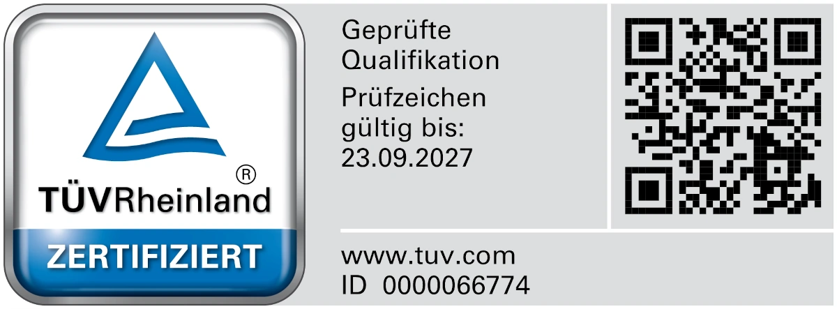 TÜV Zertifizierung Personal Trainer David Bachmeier Logo bis 2027.